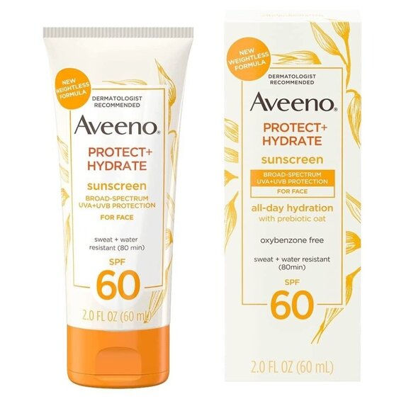 Aveeno Protect & Hydrate Face Lotion SPF 60 Sweat Resistant 2oz. 022023 6 Ct